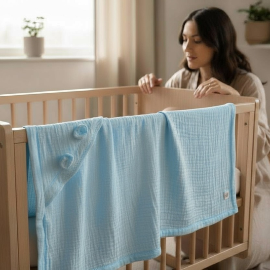 Muslin Hooded Baby Towel — 100% Double Gauze Cotton