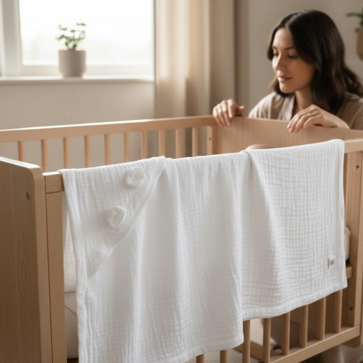 Golden Bunny Dream: 3-Piece 100% Cotton Baby Bedding Set
