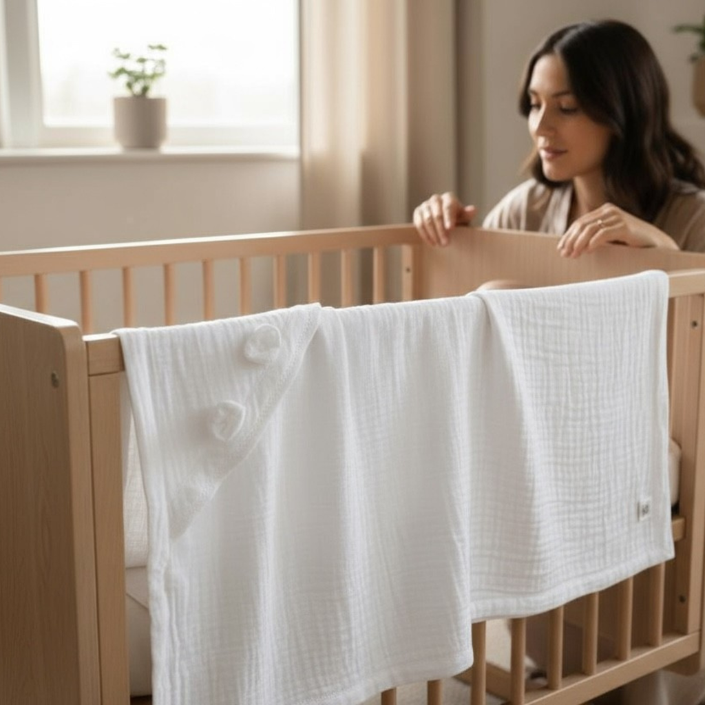 Lavender Bear Dream: 3-Piece 100% Cotton Baby Bedding Set