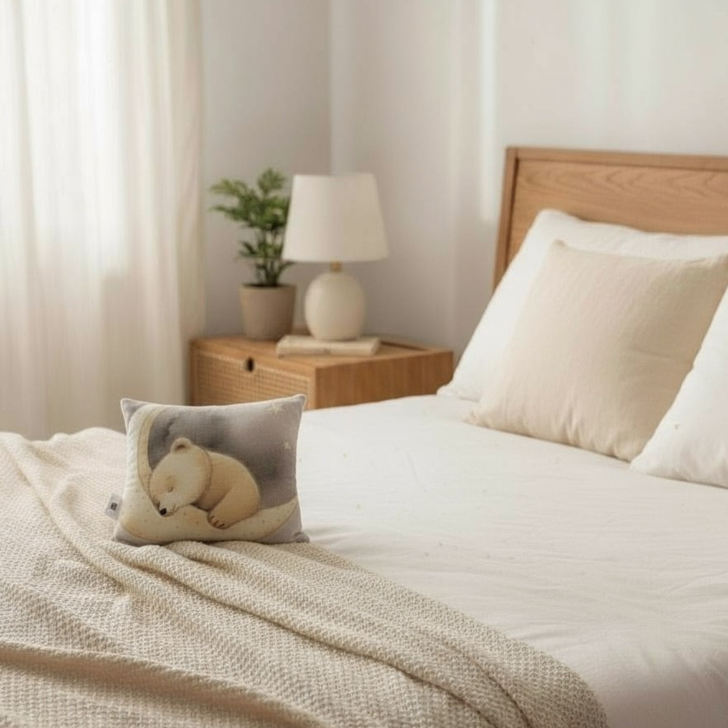 Golden Moon Bear: 3-Piece 100 % Cotton Baby Bedding Set