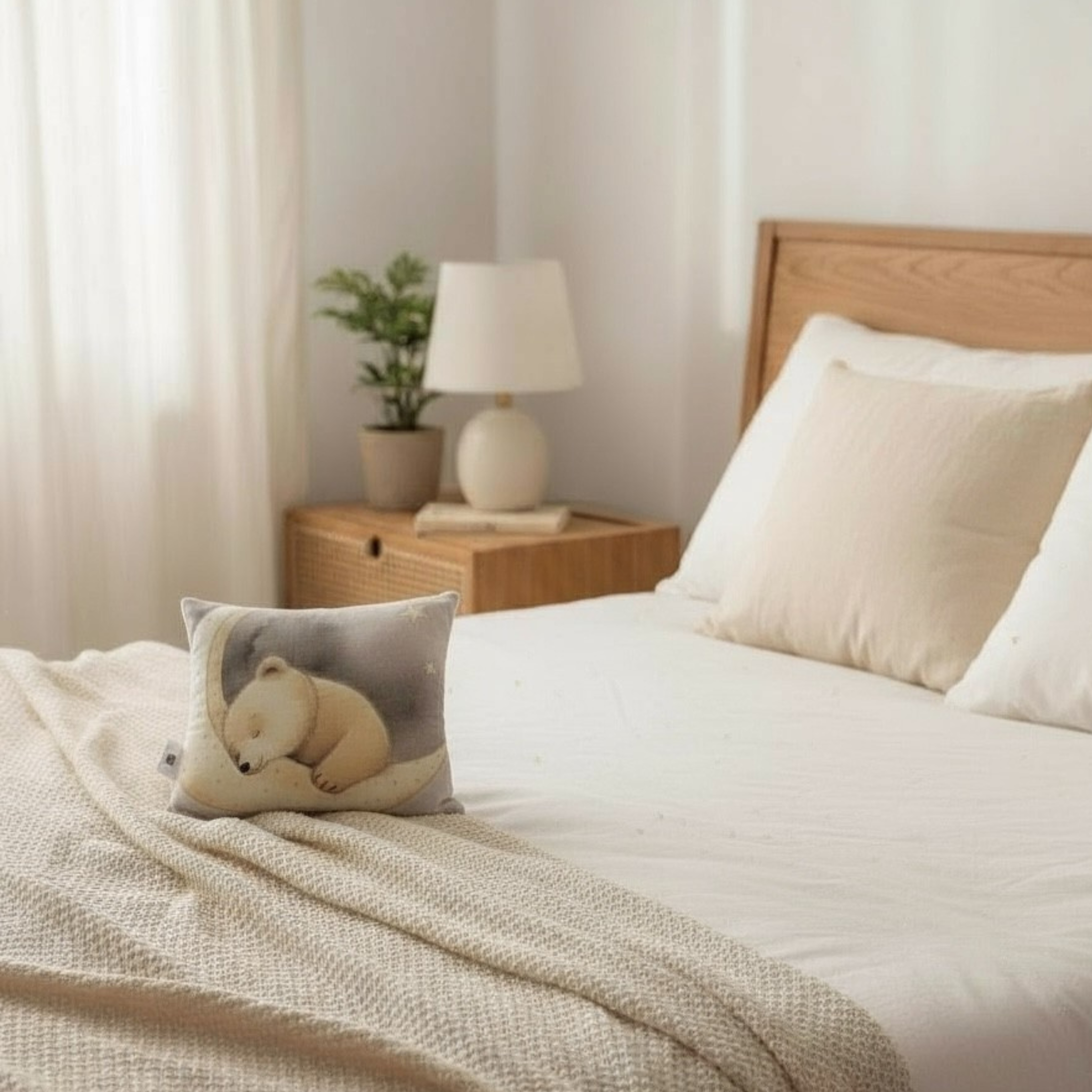 Golden Moon Bear: 3-Piece 100 % Cotton Baby Bedding Set