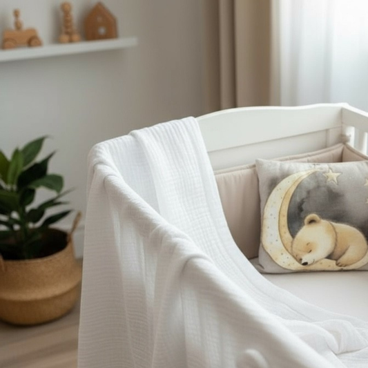 Golden Moon Bear: 3-Piece 100 % Cotton Baby Bedding Set