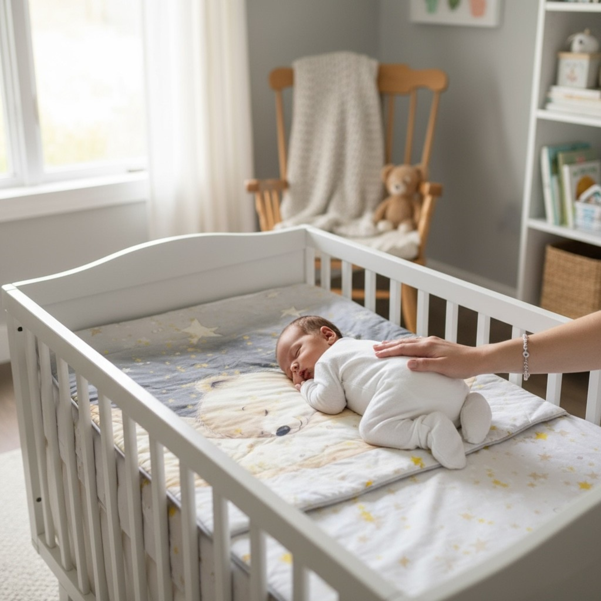 Golden Moon Bear: 3-Piece 100 % Cotton Baby Bedding Set