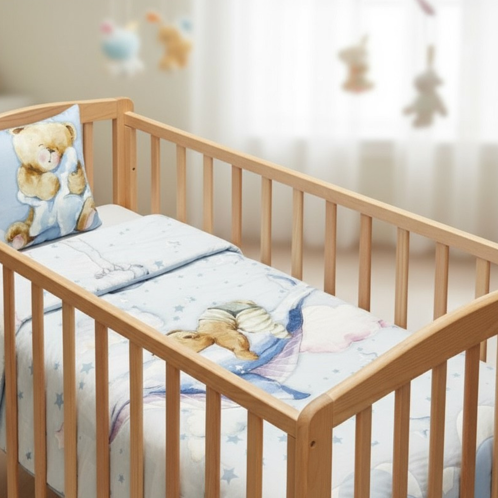 Dream Whale Voyage: 3-Piece 100% Cotton Baby Bedding Set